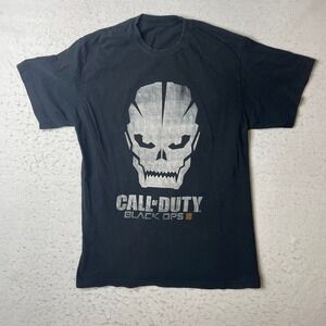 Call of Duty Black Ops III 3 Skull Graphic T-Shirt Mens Black Short Sleeve Tee